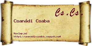 Csanádi Csaba névjegykártya