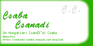 csaba csanadi business card